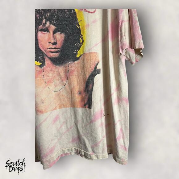 VTG 90s The Doors Jim Morrison Tie Dye T-Shirt XL Hanes Heavyweight USA - Picture 7 of 12